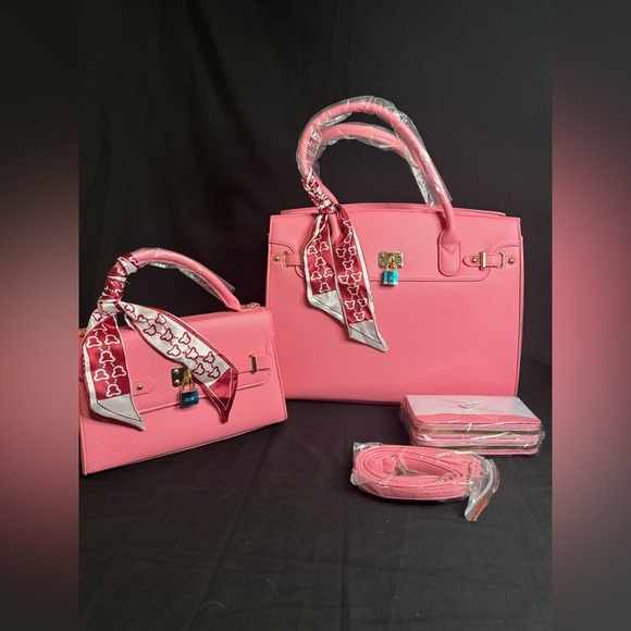 Handbags - Elegant Pink Handbag Set